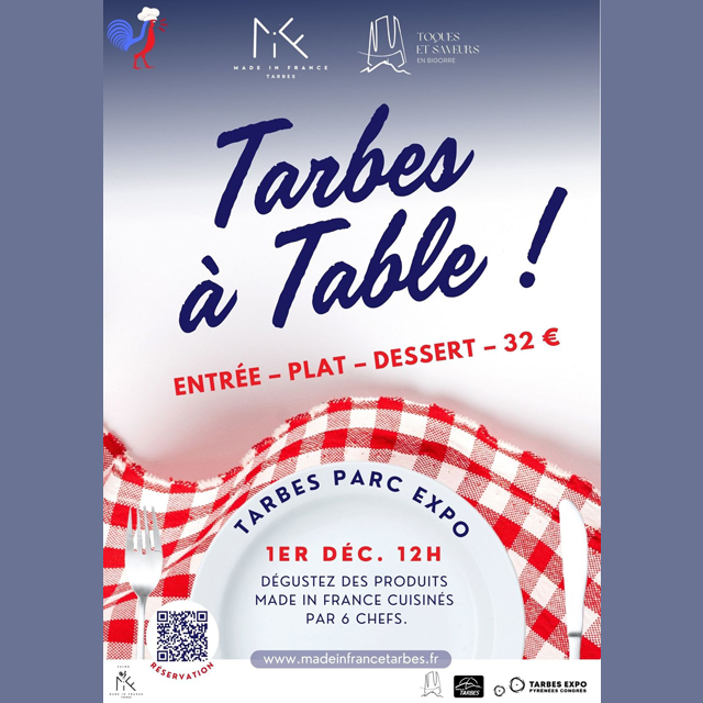 Repas gastronomique "Tarbes à table" Le 1 déc 2024