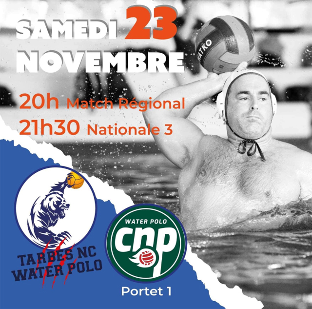 Water polo : Tarbes Nautic Club (TNC) / Club Nautique Portésien... Le 23 nov 2024